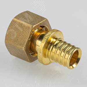 Переходник 16х1/2'ВР с накидной гайкой, аксиальный, латунь - фото 2