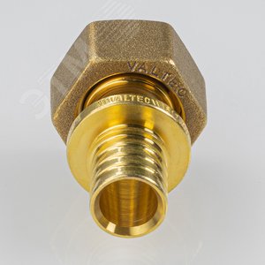 Переходник 16х1/2'ВР с накидной гайкой, аксиальный, латунь - фото 3