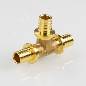 Тройник 16 равносторонний, аксиальный, латунь - фото 3