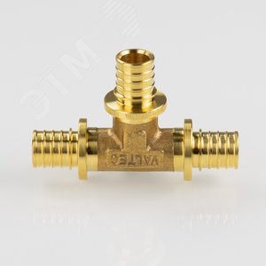 Тройник 16 равносторонний, аксиальный, латунь - фото 4