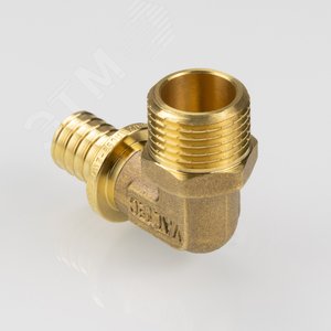 Угольник 25х3/4'НР переходной с наружной резьбой, аксиальный, латунь - фото 5