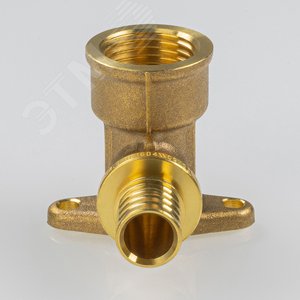 Угольник 20х1/2'ВР переходной с внутренней резьбой, водорозетка, аксиальный, латунь - фото 2