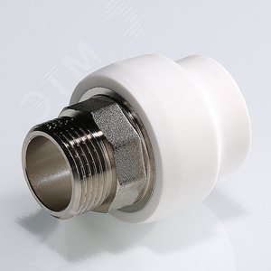 Муфта комбинированная 75x2 1/2' НР под ключ полипропиленовая PPR белая - фото 3