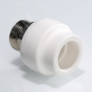 Муфта комбинированная 75x2 1/2' НР под ключ полипропиленовая PPR белая - фото 5