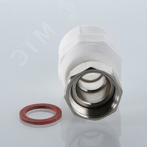 Муфта комбинированная 20x1/2' ВР накидная гайка, полипропиленовая PPR, белая - фото 2