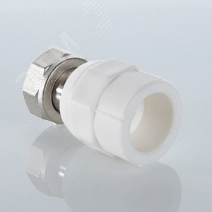 Муфта комбинированная 20x1/2' ВР накидная гайка, полипропиленовая PPR, белая - фото 5