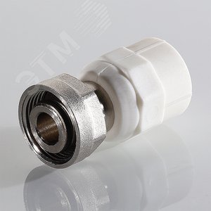 Муфта комбинированная 20x3/4' ВР накидная гайка, евроконус, полипропиленовая PPR, белая - фото 3