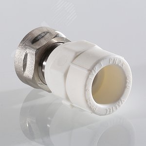 Муфта комбинированная 20x3/4' ВР накидная гайка, евроконус, полипропиленовая PPR, белая - фото 5