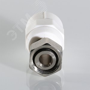 Муфта комбинированная 20x1/2' ВР накидная гайка, евроконус, полипропиленовая PPR, белая - фото 2