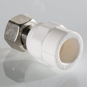 Муфта комбинированная 20x1/2' ВР накидная гайка, евроконус, полипропиленовая PPR, белая - фото 5