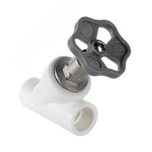 Вентиль 25 прямоточный полипропиленовый PPR белый - фото 1