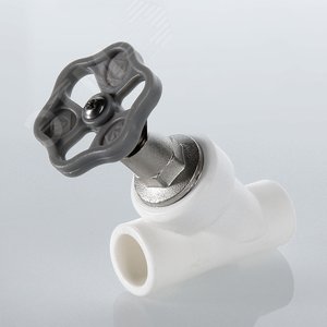 Вентиль 25 прямоточный полипропиленовый PPR белый - фото 2