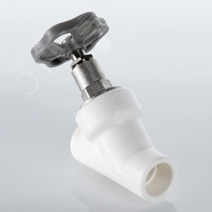 Вентиль 32 прямоточный полипропиленовый PPR белый - фото 5