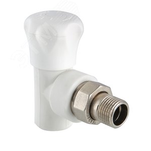 Клапан для радиатора 20x1/2' угловой полипропиленовый PPR белый - фото 1