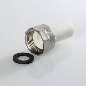 Штуцер 20x3/4' ВР с накидной гайкой полипропиленовый PPR белый - фото 3