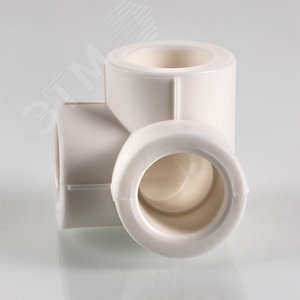 Тройник 32 мм двухплоскостной, полипропиленовый PPR белый - фото 2