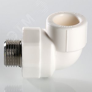 Угольник комбинированный 32x3/4' НР переходной, полипропиленовый PPR, белый - фото 4