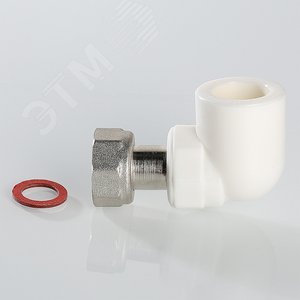 Угольник комбинированный 25x3/4' ВР с накидной гайкой, переходной, полипропиленовый PPR, белый - фото 4