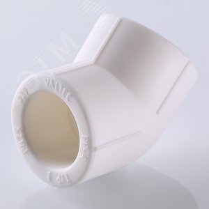 Угольник 25 мм 45 град., полипропиленовый PPR, белый - фото 3