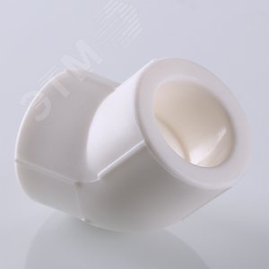 Угольник 25 мм 45 град., полипропиленовый PPR, белый - фото 5