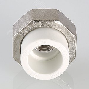 Муфта разъемная 40x1 1/2' ВР полипропиленовая PPR американка, белая - фото 2