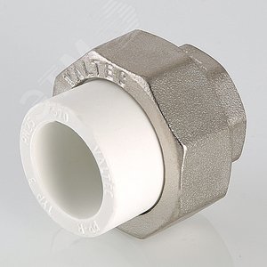 Муфта разъемная 40x1 1/2' ВР полипропиленовая PPR американка, белая - фото 3