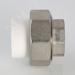 Муфта разъемная 40x1 1/2' ВР полипропиленовая PPR американка, белая - фото 4