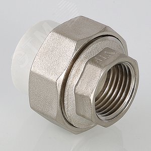 Муфта разъемная 40x1 1/2' ВР полипропиленовая PPR американка, белая - фото 5