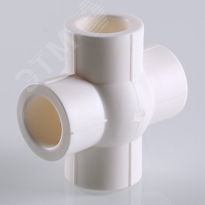 Крестовина 20 компланарная, полипропиленовая PPR серая - фото 3