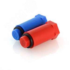 Комплект длинных полипропиленовых пробок с резьбой 1/2' (красная + синяя) - фото 3