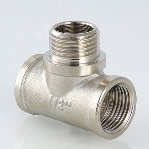 Тройник ВНВ 1/2'х1/2'х1/2' переходной, никелированный - фото 5