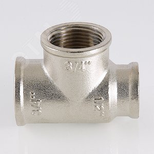 Тройник ВВВ 1'х3/4'х1' переходной, никелированный - фото 4