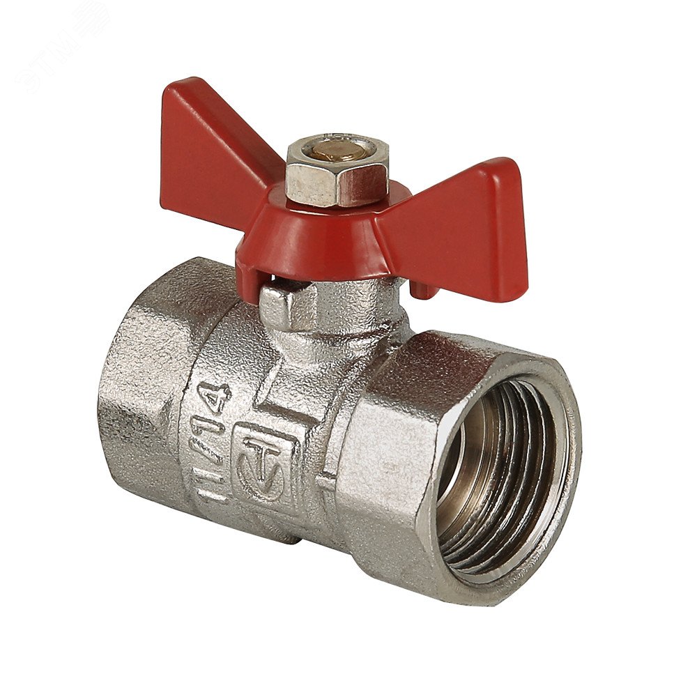 Изображение товара Кран шаровой 1/2 ВВ ручка бабочка COMPACT VALTEC