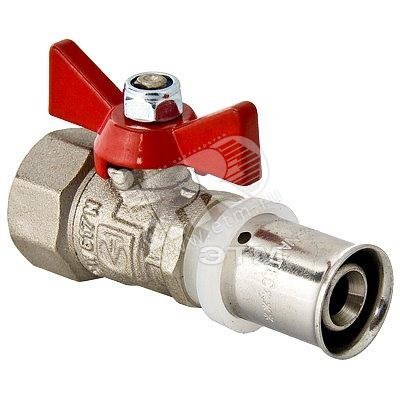 Кран шаровой 16x1/2' ВВ под пресс ручка бабочка