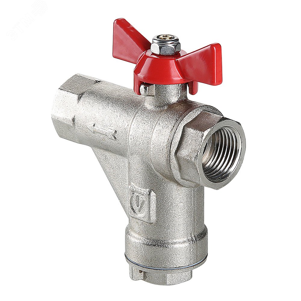 Изображение товара Кран шаровой 3/4 ВН со встроенным фильтром и ручкой бабочка VALTEC