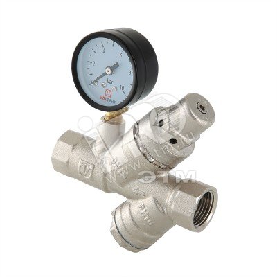 Изображение товара Клапан подпиточный с фильтром и манометром 1/2 для водяного отопления