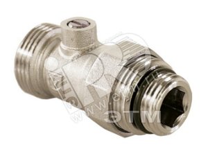 Изображение товара Кран для нижнего подключения радиатора VALTEC с евроконусом 1/2х3/4' никелированная латунь