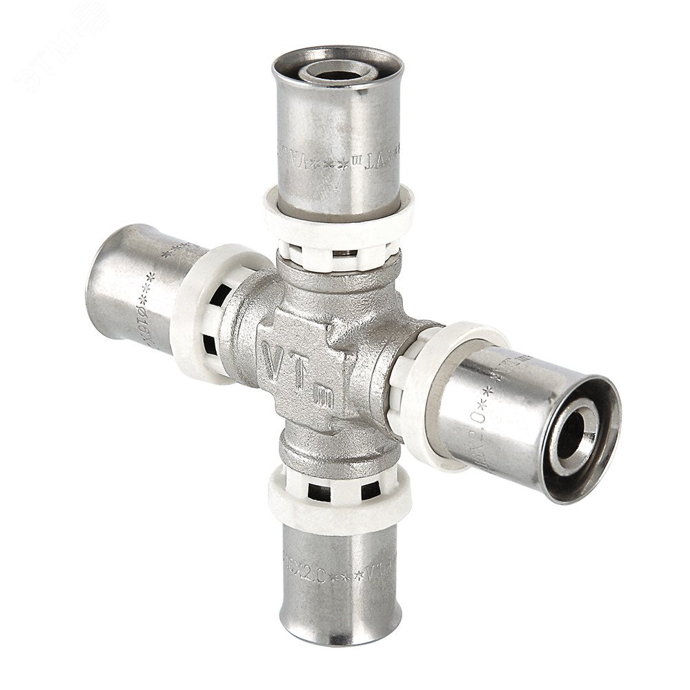 Изображение товара Крестовина пресс 16 для труб из металлопластика и полиэтилена VALTEC