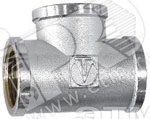 Изображение товара Тройник 1/2'x3/4'x1/2' ВВВ латунь никелированная VALTEC