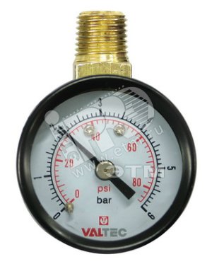 Изображение товара Манометр Dy40 с верхним подключением 1/4 0-6 бар для редуктора давления VALTEC
