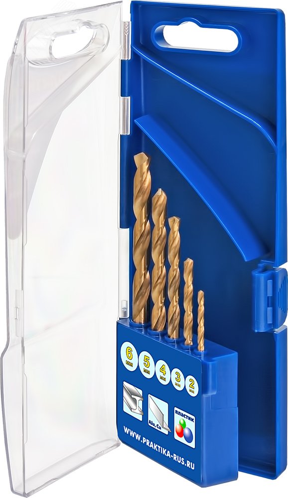 Изображение товара Набор сверл по металлу Профи 5 шт, покрытие нитридом титана