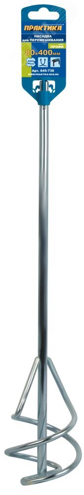Изображение товара Насадка для перемешивания SDS-plus 80мм для цементных смесей Практика
