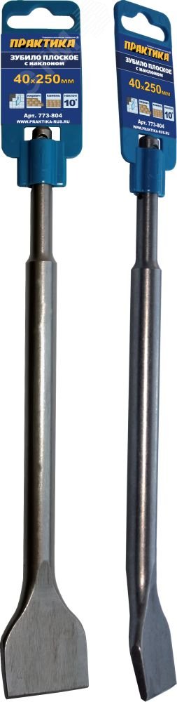 Изображение товара Зубило SDS-plus плоское 40х250 мм для плитки и бетона с наклоном 10 градусов