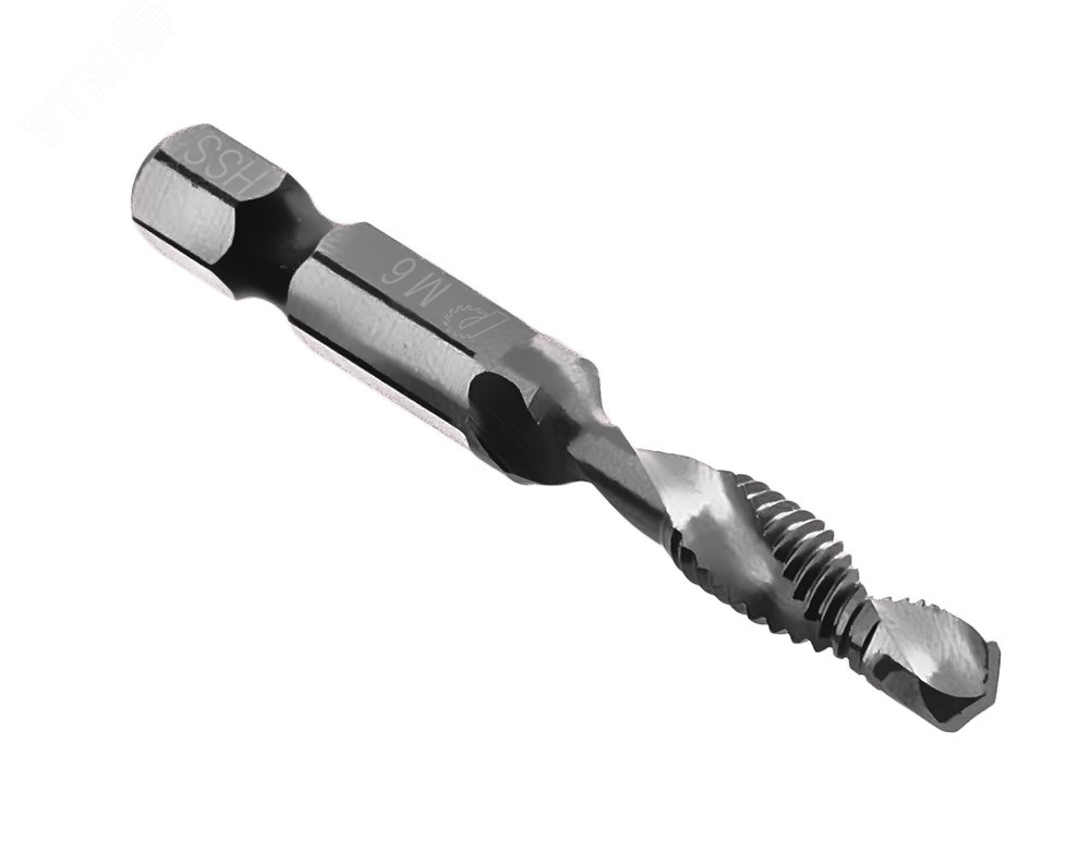 Изображение товара Сверло-метчик М6 шаг 1,0 длина 57 мм HEX 1-4' Практика