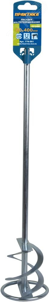 Изображение товара Насадка для перемешивания гипсовых смесей и клеев SDS-plus 80 х 400