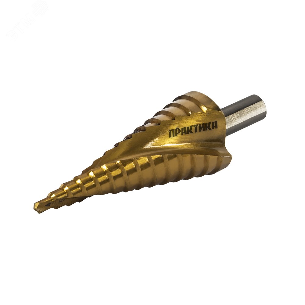 Изображение товара Ступенчатое спиральное сверло по металлу 4-30 мм с кобальтовым покрытием Практика