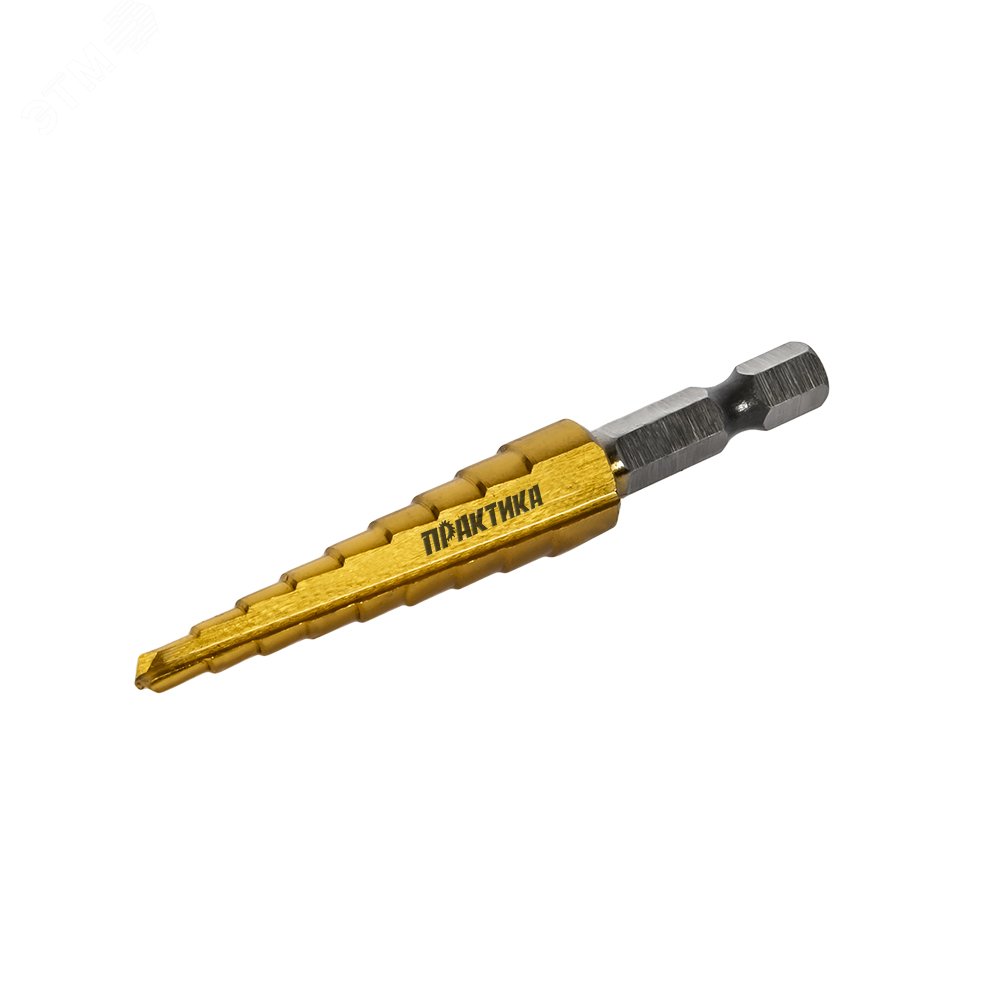 Изображение товара Сверло по металлу ступенчатое 4-12 мм TIN Практика износостойкое