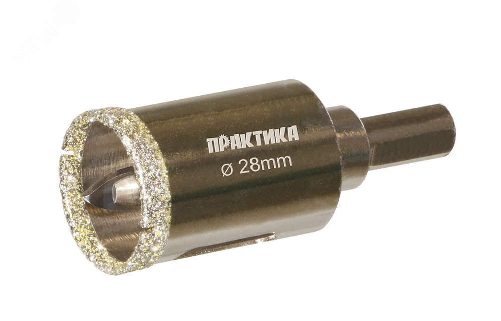 Изображение товара Коронка алмазная Профи по керамограниту и керамике 28х70 мм сверление стекла кафель