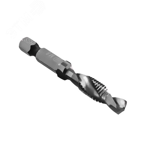 Изображение товара Сверло метчик, М8 шаг 1,25, длина 64 мм, хвостовик HEX 1-4', блистер (шт)