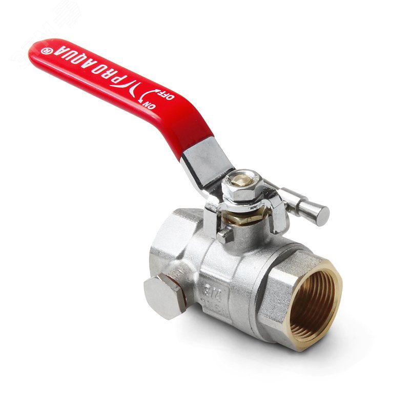 Изображение товара Кран шаровой полнопроходной с дренажом и воздухоотводчиком 1/2 ВВ PRO AQUA